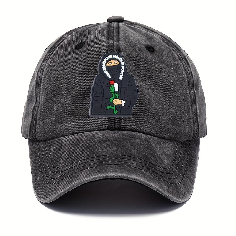 Fashionable Cartoon Embroidery Sunscreen Baseball Cap for Cycling Running