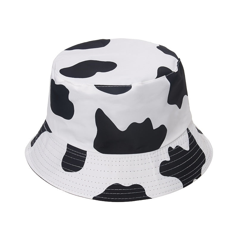 Graffiti Print Double Sided Cow Fisherman Hat