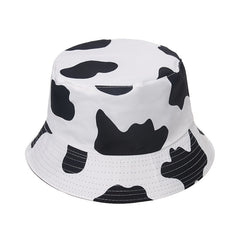 Graffiti Print Double Sided Cow Fisherman Hat