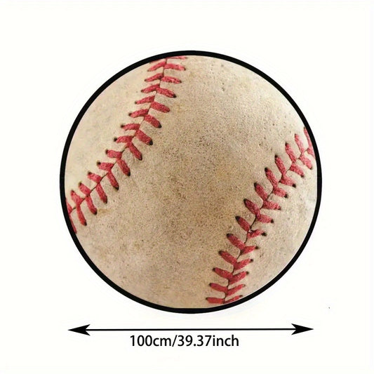 Baseball Rug Circle Retro Rug Round Area Throw Rugs For Boys Men