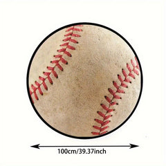 Baseball Rug Circle Retro Rug Round Area Throw Rugs For Boys Men