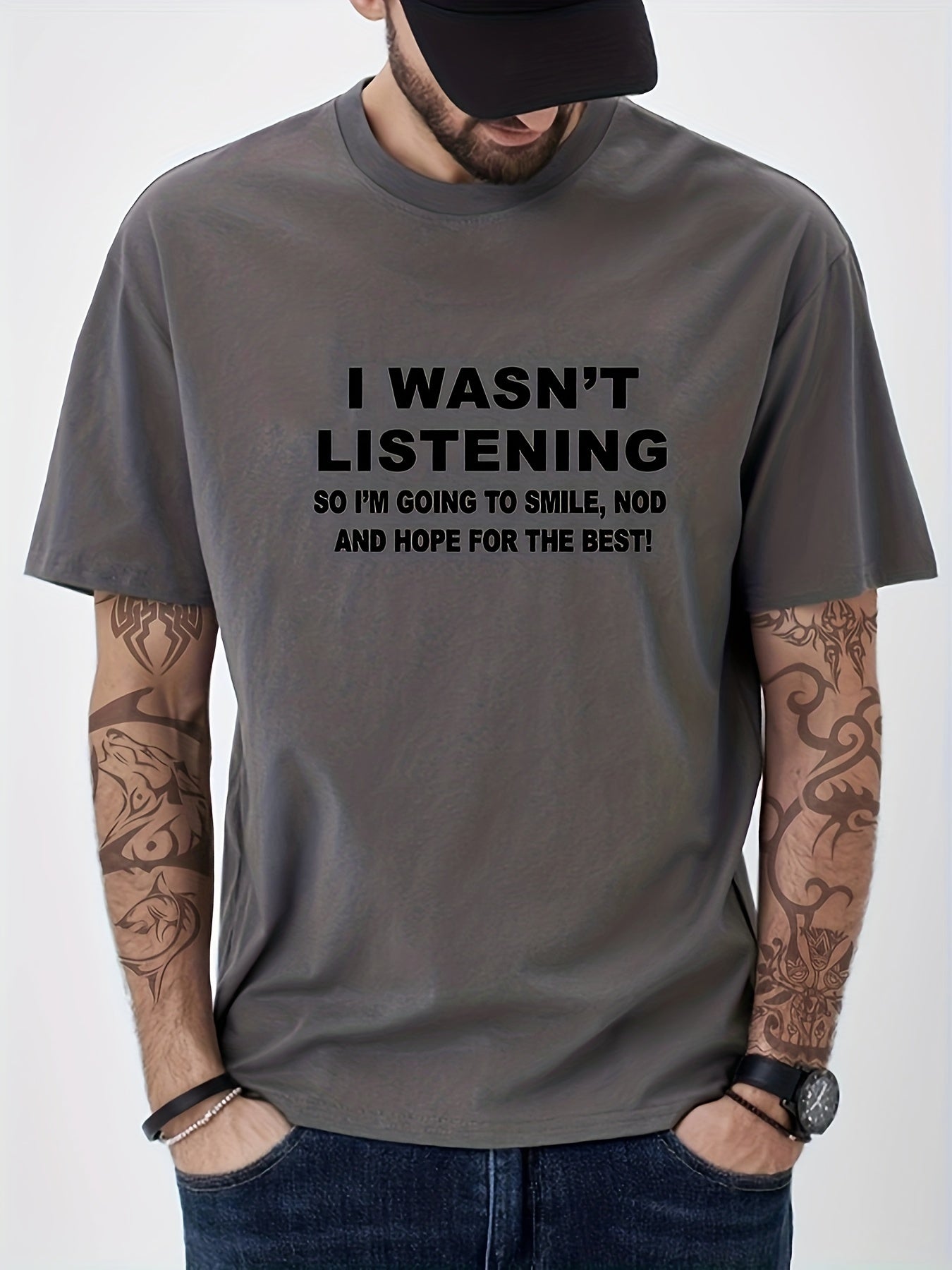 Funny I Wasn't Listening Print Men's Graphic Tee