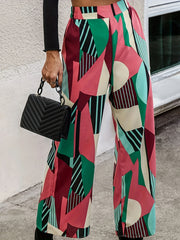 Geo Print Wide Leg Pants for Women