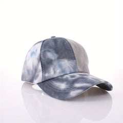 Tie Dye Ponytail Baseball Cap Colorful Print Sunshade Sports Hat
