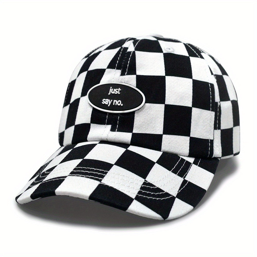 Checkerboard Adjustable Sun Protection Baseball Cap for Boys and Girls