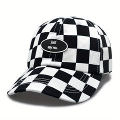Checkerboard Adjustable Sun Protection Baseball Cap for Boys and Girls