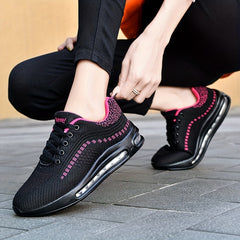 Letter Embroidered Wedge Shoes With Air Cushion For Women
