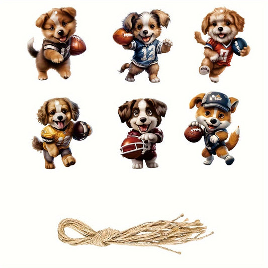 6pcs Dog Football Ornaments For Coach Gift School Football Team