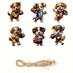 6pcs Dog Football Ornaments For Coach Gift School Football Team