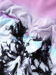 2Pcs Tie Dye Yoga Shorts High Waist Butt Lifting Slimming Fitness Shorts