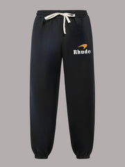 Men's Letter Print Joggers - Stretch Waist Sports Pants