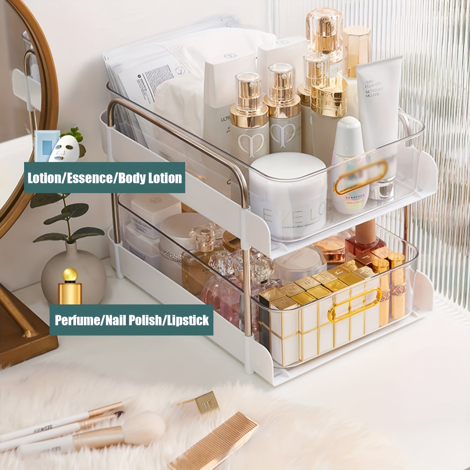 Drawer Storage Rack Cosmetic Storage Box Desktop Skin Care Product Shelf