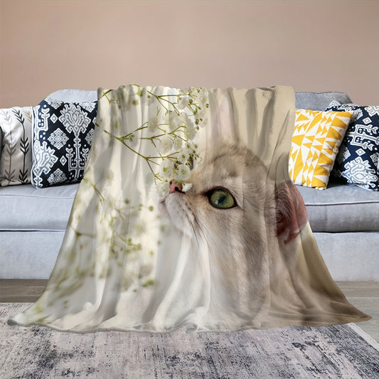 Kitten Print Blanket Soft Lightweight Comfortable Warm Blanket