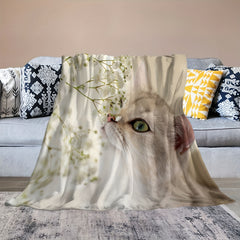 Kitten Print Blanket Soft Lightweight Comfortable Warm Blanket