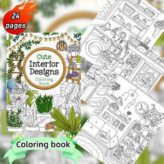 Home Themed Adult Coloring Book 24 Pages Perfect Gift Holidays Birthdays