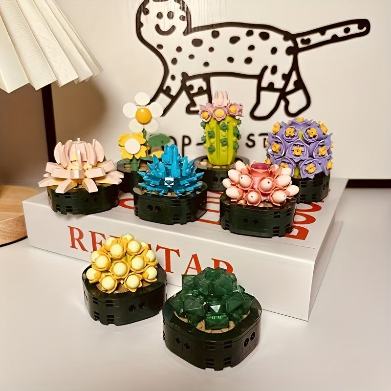 1000 pcs Succulent Building Blocks Set Desktop Decorative Home Gift