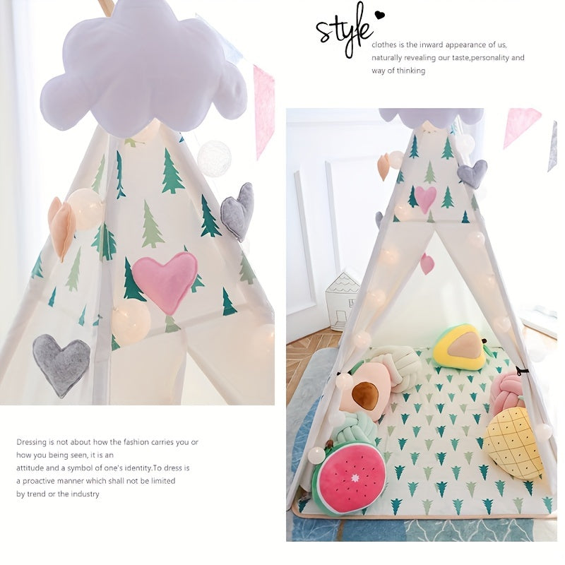 Kids Indoor Princess Tent with Star Lights