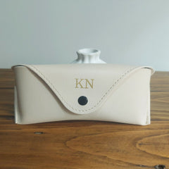 Sleek Faux Leather Glasses Case with Button Closure