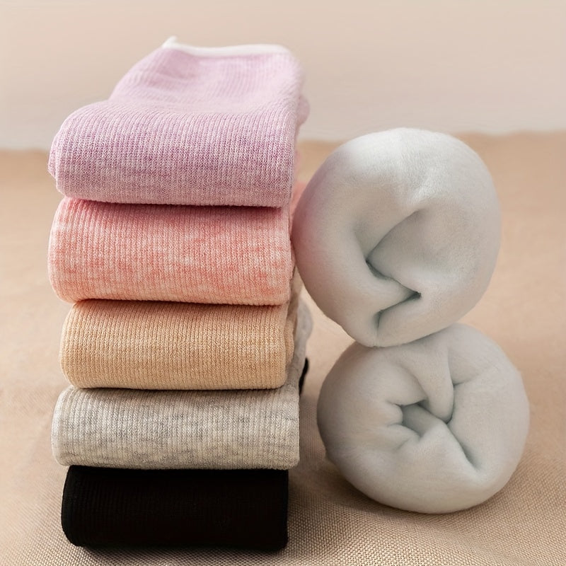 6 Pairs Comfy Fuzzy Crew Socks Women's Stockings & Hosiery