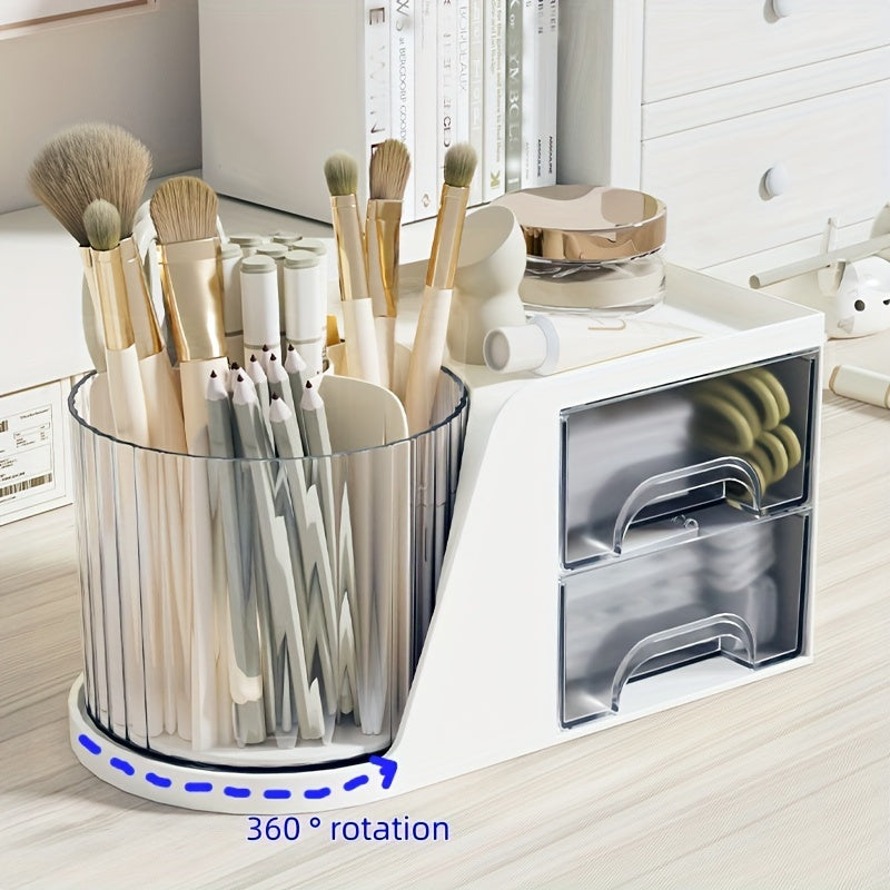 360 Rotatable Pen Holder Cosmetics Storage Rack Handicraft Storage Box