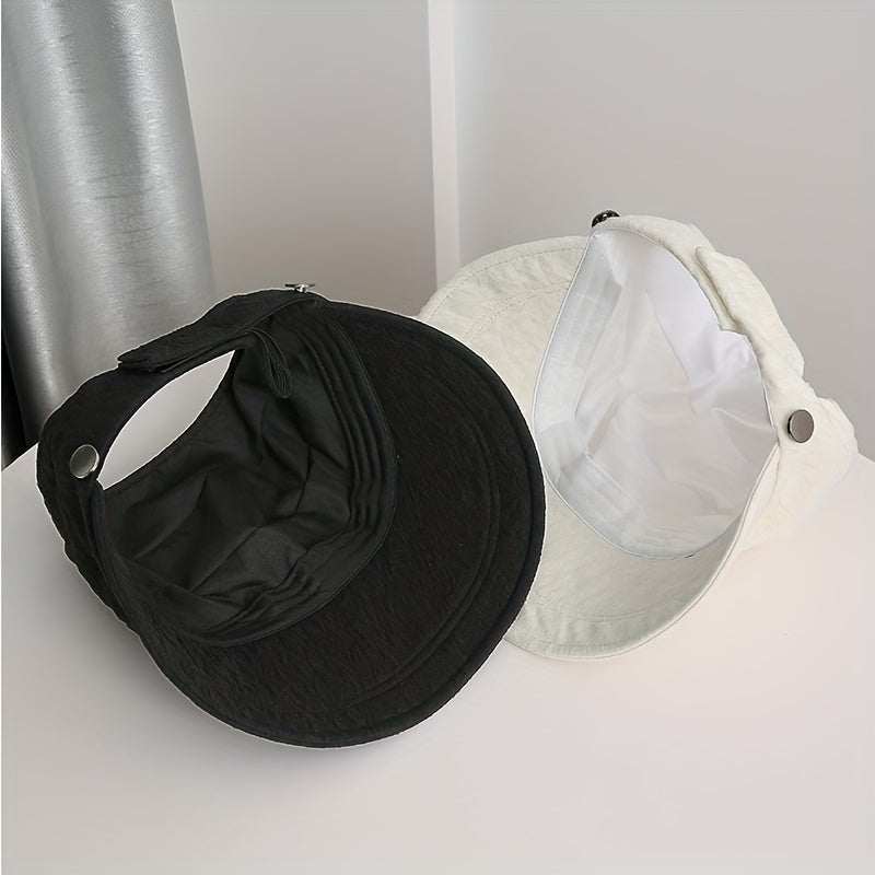 Backless Ponytail Sun Hat Lace Embossed UV Protection Travel Beach Hats