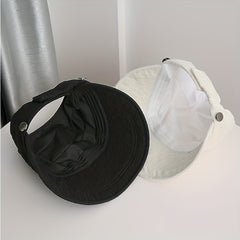 Backless Ponytail Sun Hat Lace Embossed UV Protection Travel Beach Hats