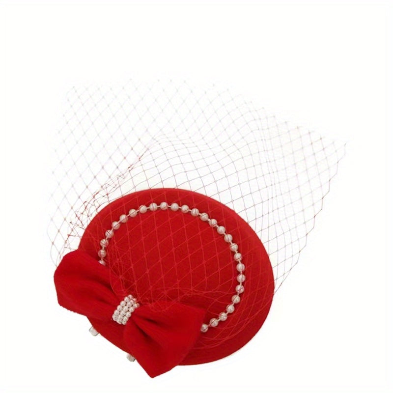 Vintage Pillbox Hat Cocktail Tea Party Headwear With Veil