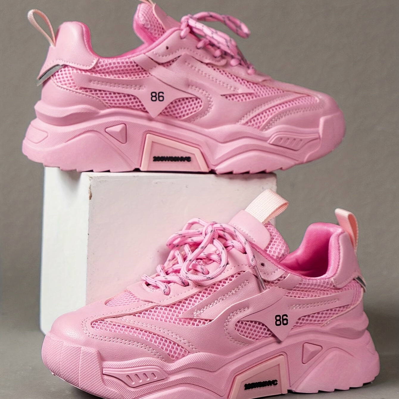 Women's Mesh Chunky Sneakers Low Top Platform Trainers