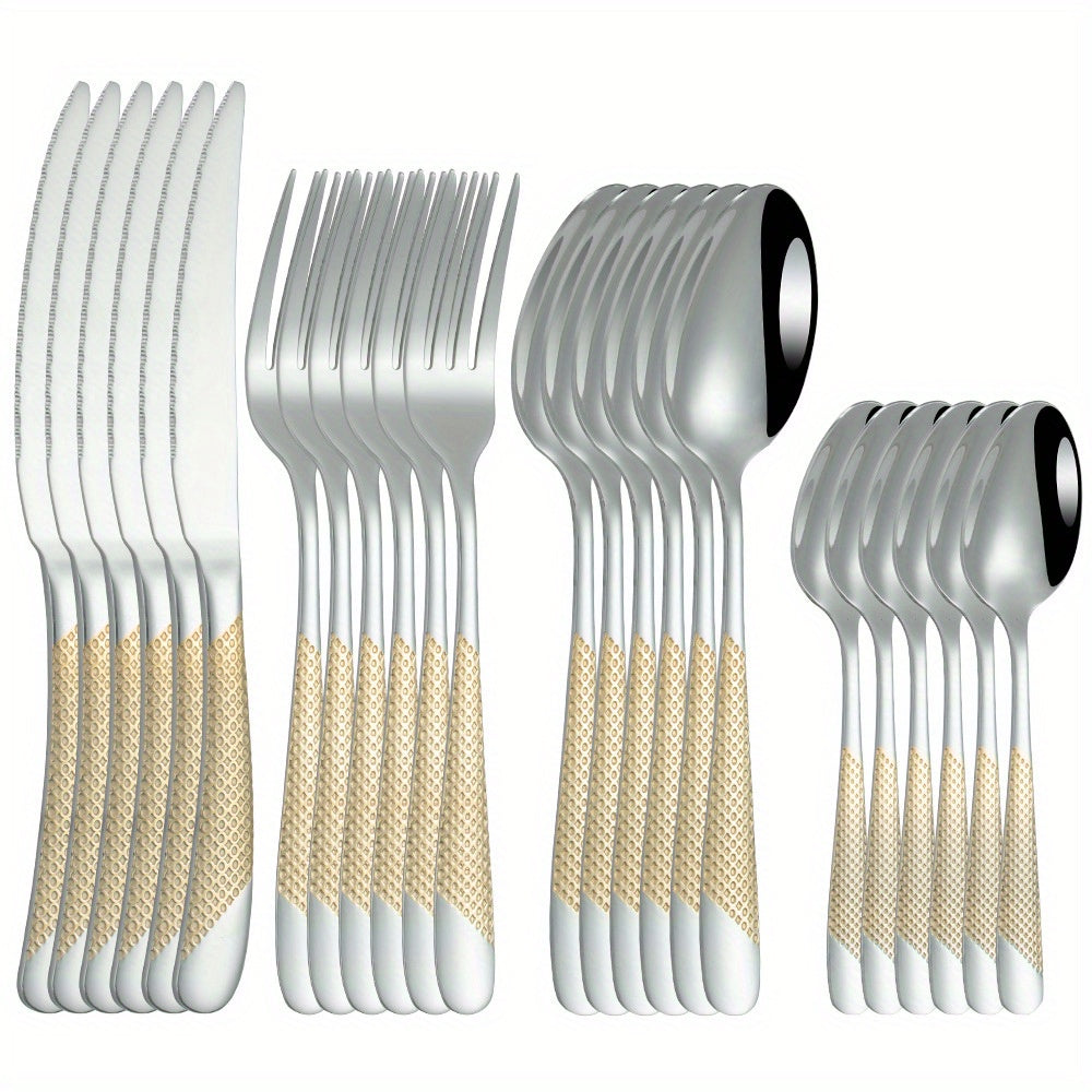 24pcs Stainless Steel Star Cutlery Set for Hotel and Restaurant Use