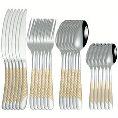 24pcs Stainless Steel Star Cutlery Set for Hotel and Restaurant Use