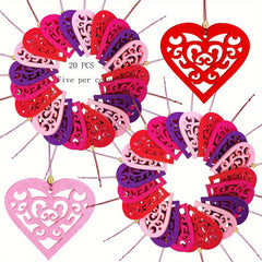 20pcs Christmas Heart Hanging Decoration for Door and Mall Shop