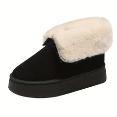 Women's Thermal Snow Boots Faux Fur Lined Platform Ankle Boots