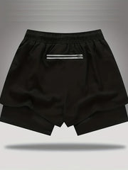 Men's 2-in-1 Drawstring Stretch Sports Shorts for Gym Workout