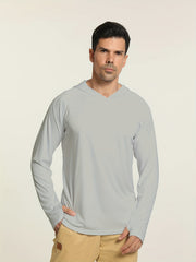 Men's SPF 50 Sun Protection Hoodie Long Sleeve Quick Dry Outdoor Fishing Top