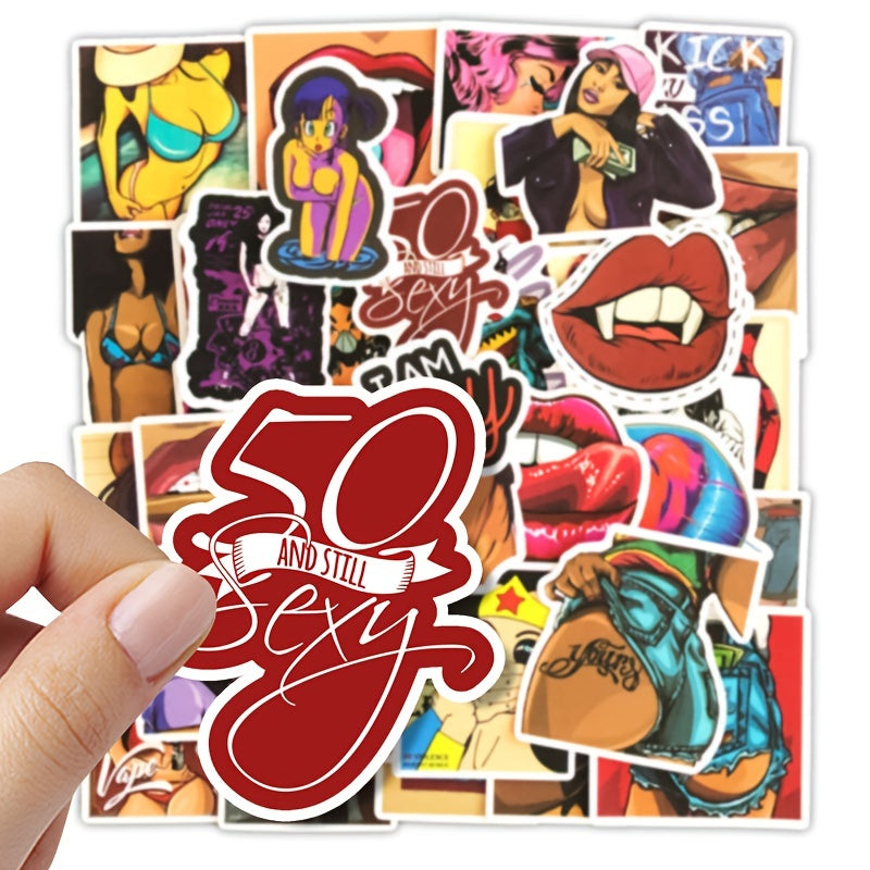 50pcs Sexy Beauty Waterproof Sticker Cartoon Doodle DIY Creative Toy