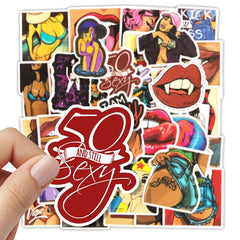 50pcs Sexy Beauty Waterproof Sticker Cartoon Doodle DIY Creative Toy