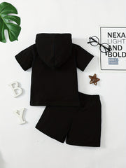 2pc Boys Teen Casual Mama' Boy Hooded T shirt & Shorts Set