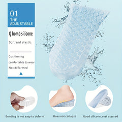 Invisible Height Increase Insoles For Women Men Half Insole 3 Layer Air Up Lifts