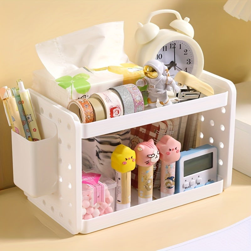 Desktop Organizer Shelf Stationery Organizer With Pen Holder