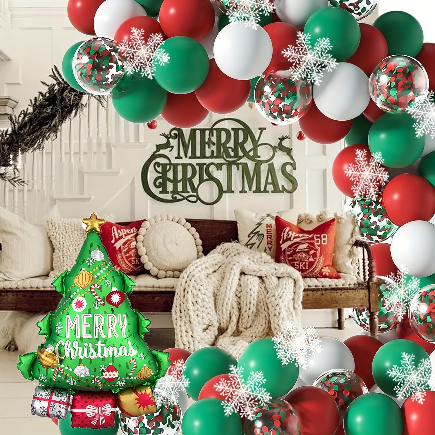 101pcs Christmas Balloon Garland Arch Kit Holiday Decor Party Favor