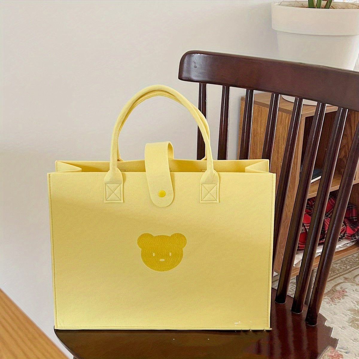 Bear Felt Bag Large Capacity Tote Bag for Mom's Commute & Shopping