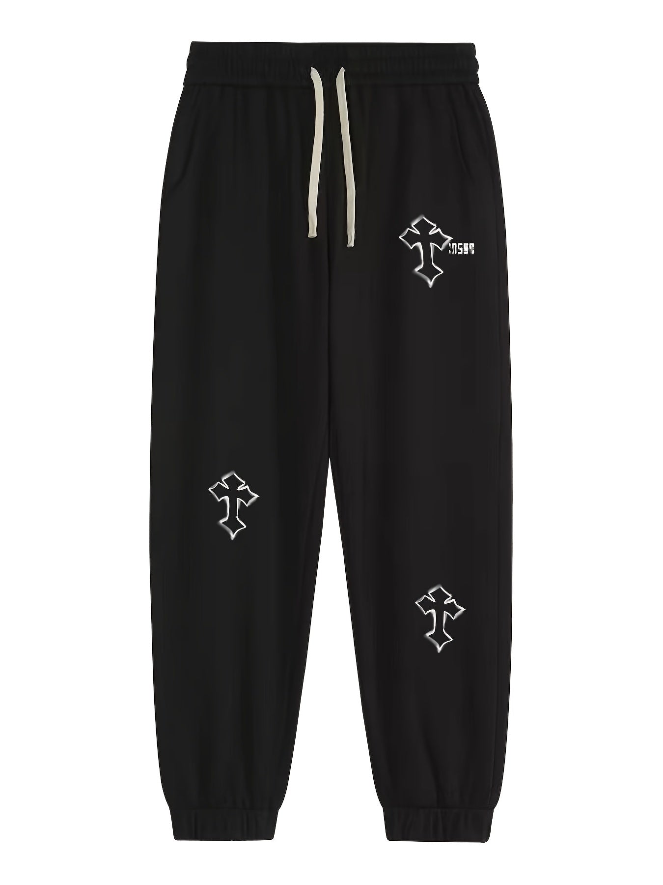 Men's Cross Print Loose Fitted Sweatpants Autumn Casual Pants