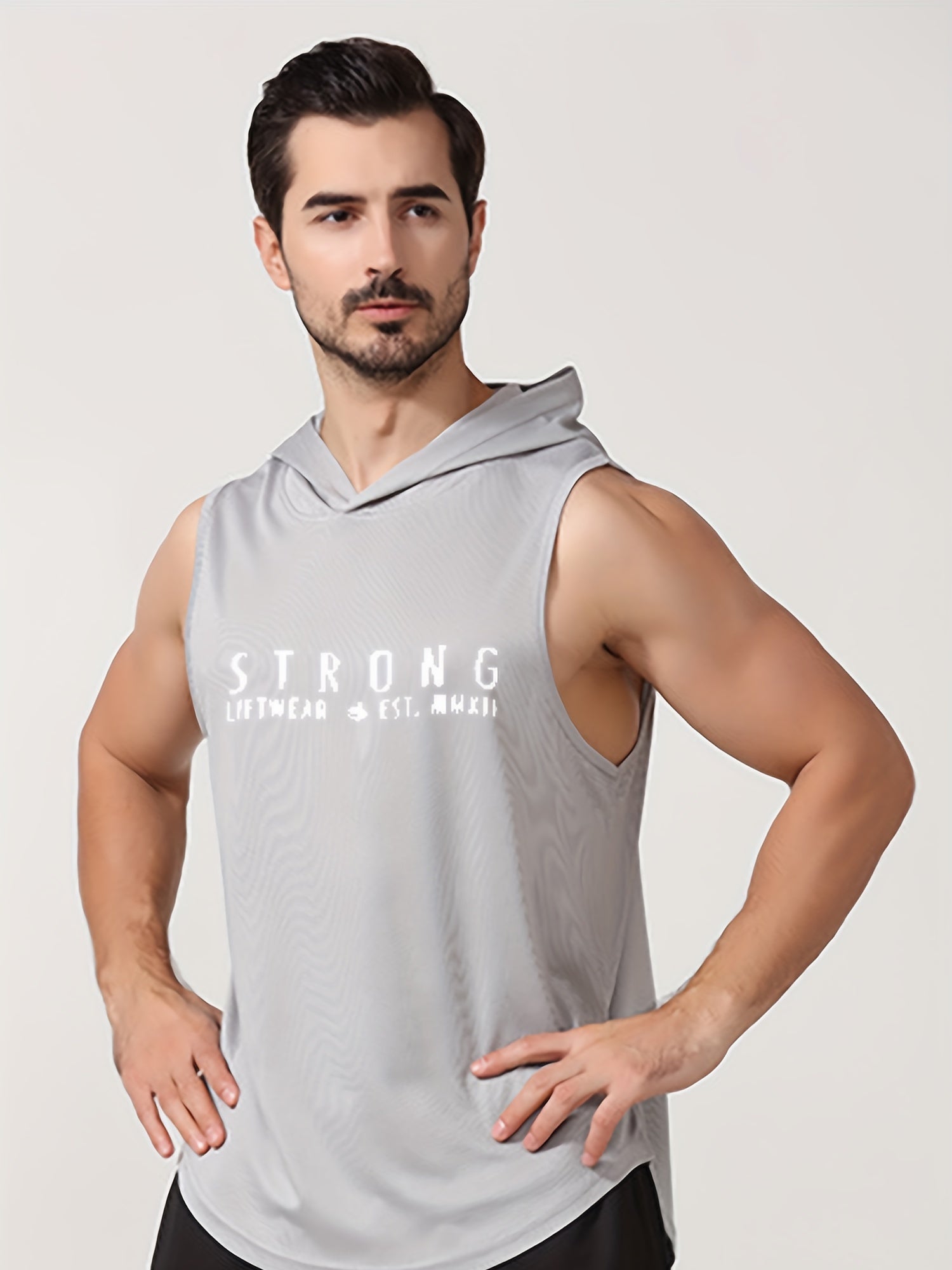 Men's Quick Drying Sports Hooded Tanktop for Gym Training