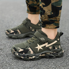 Boy's Camo Military Style Sneakers Comfy Soft Sole Shoes