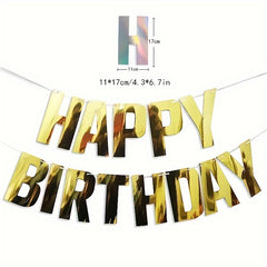 Golden Glitter Birthday Banner Party Decoration Supplies