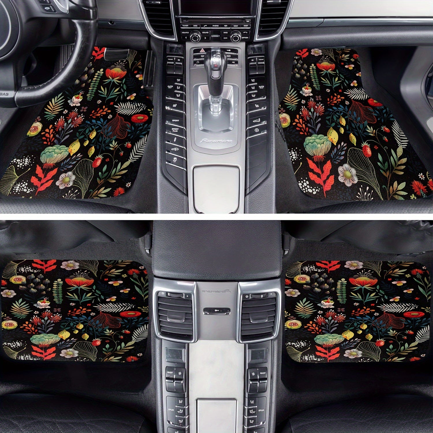 4pcs Daisy Butterfly Dragonfly Car Floor Mats Non slip And Stain resistant Mats