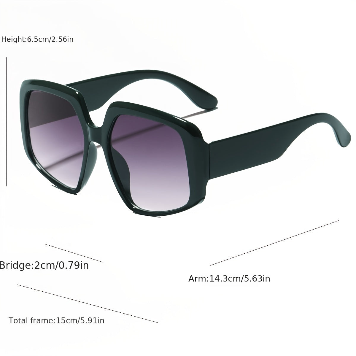 Dark Green Vintage Oversized Sunglasses Women Sun Protection