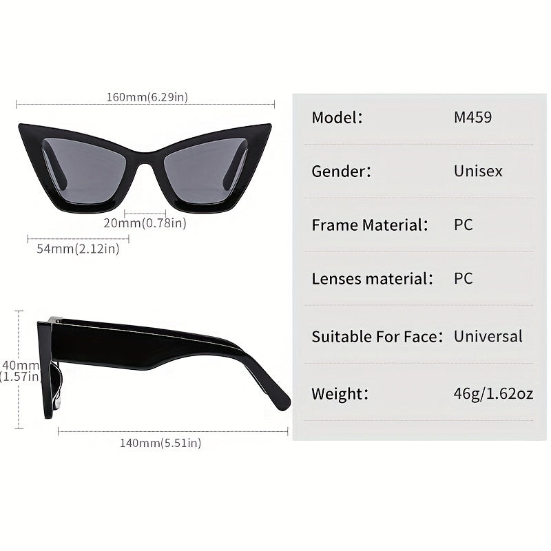 Cat Eye Sunglasses Gradient Lens Glasses Wide Temple