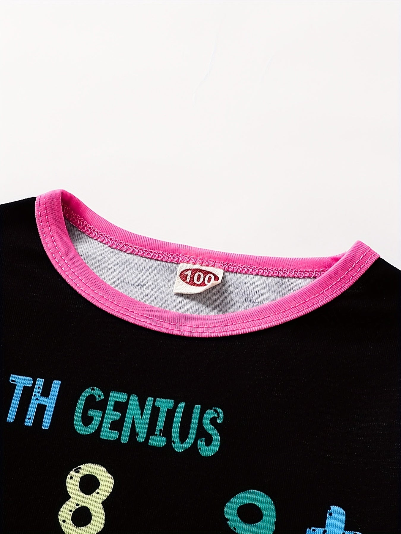 Girl's Math Genius Pajama Set Long Sleeve Top & Pants