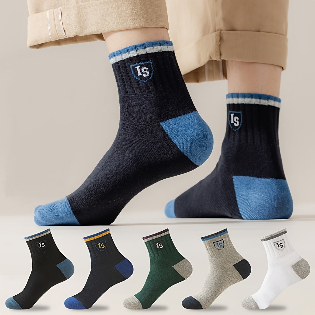 5 Pairs Men's Cotton Deodorant Sports Socks